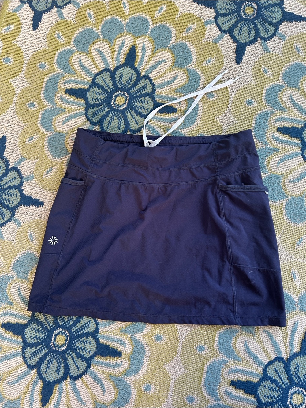 Athleta Navy Blue Athletic Skort with Drawstring